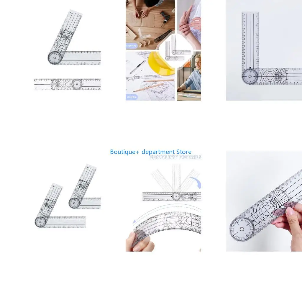 E1PD Pack of 2 Clear Read 360 Degree Protractor Set Design for Engineering Tasks