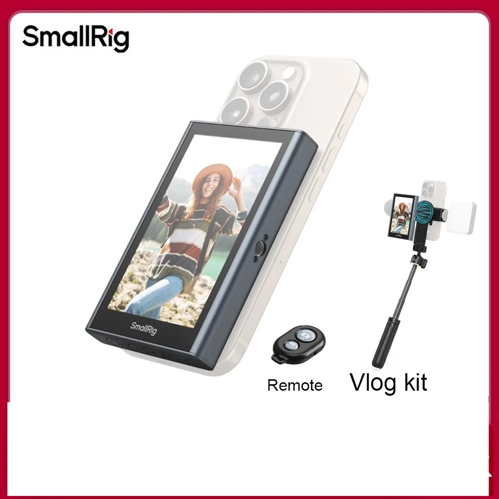 SmallRig teléfono magnético Selfie Vlog Monitor de vídeo soporte 4K30pfs para IPhone 13 14 15 16 Series Samsung S24 S25 Xiaomi Honor