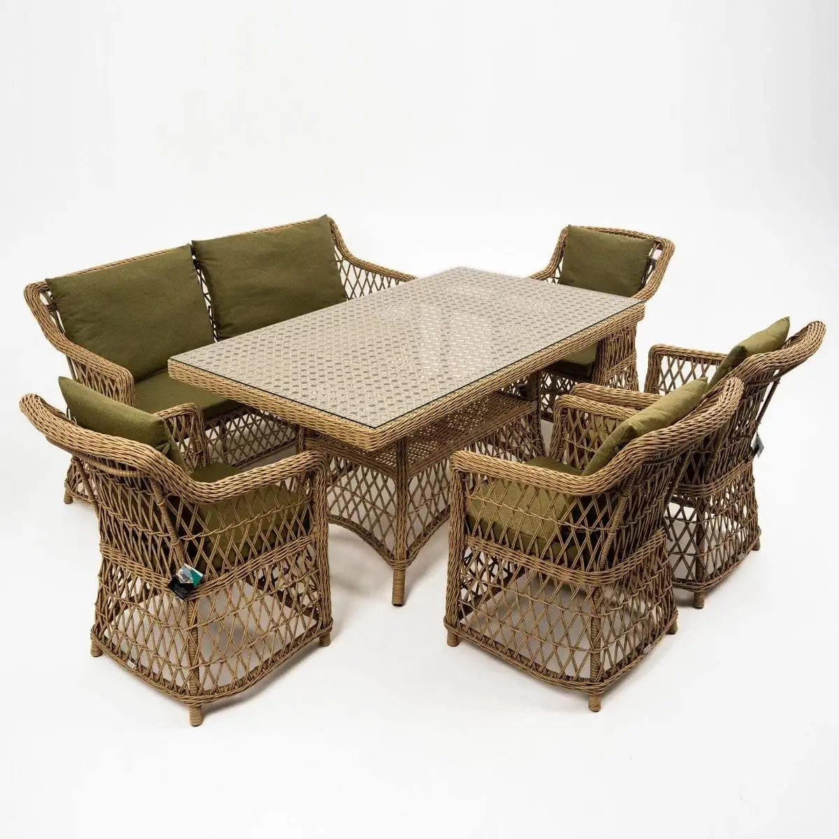 Customized American Style Outdoor Sofa Chair Rattan Dining Table Chair Set Factory Direct Supply