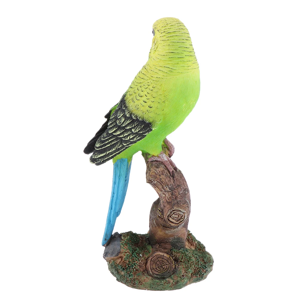 Parrot Statue Resin Figurine Unusual Ornaments Decorative Garden Bird Miniatures for Fairy Garden Accessories Decoration