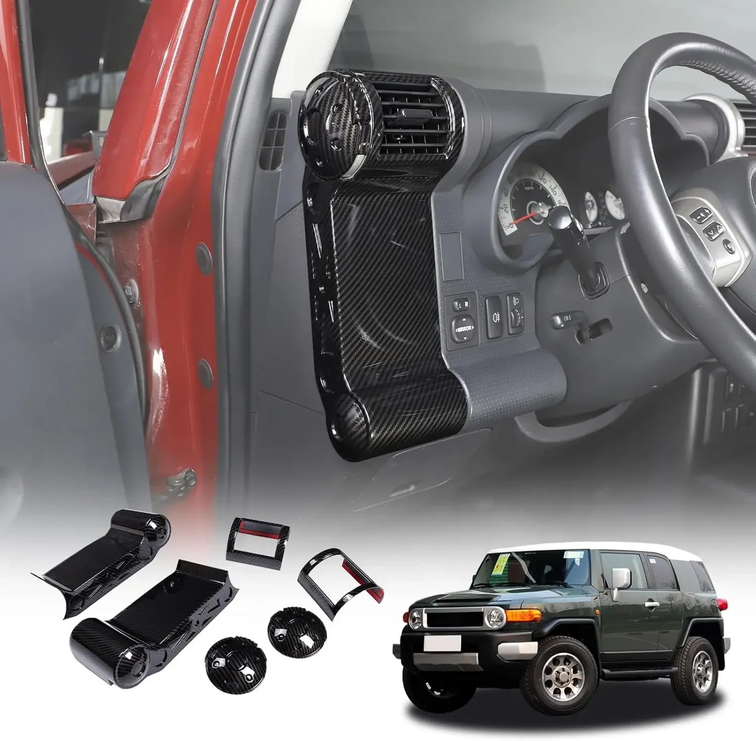 ABS 5 Color Choice Car Dashboard Side Air Condition Outlet Frame Trim Decorative Cover Fits For Toyota FJ Cruiser 2007-2021