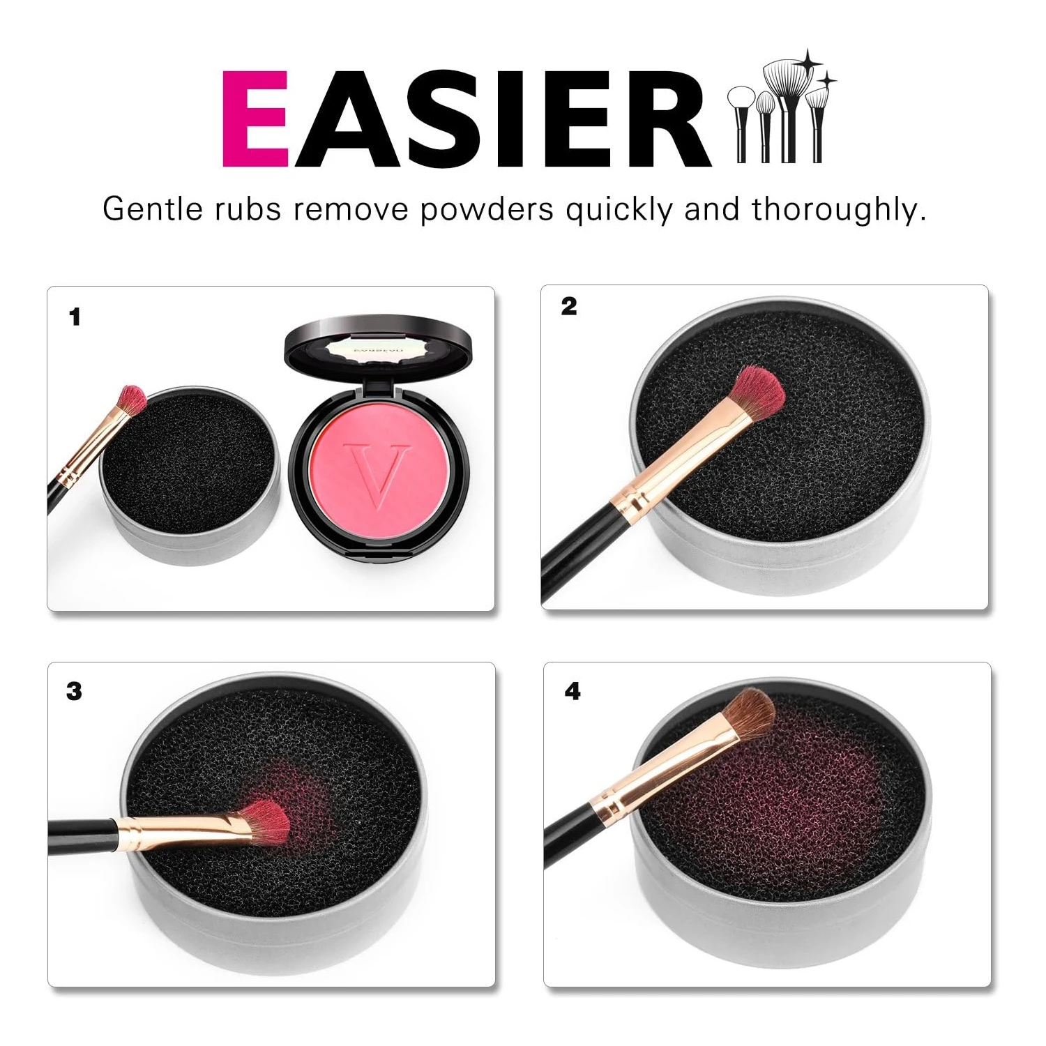 Makeup Brush Cleaner Sponge Remover Color Off Iron Box Make up Brushes Cleaning Mat Box Powder Brush Washing Cosmetic Clean Kits