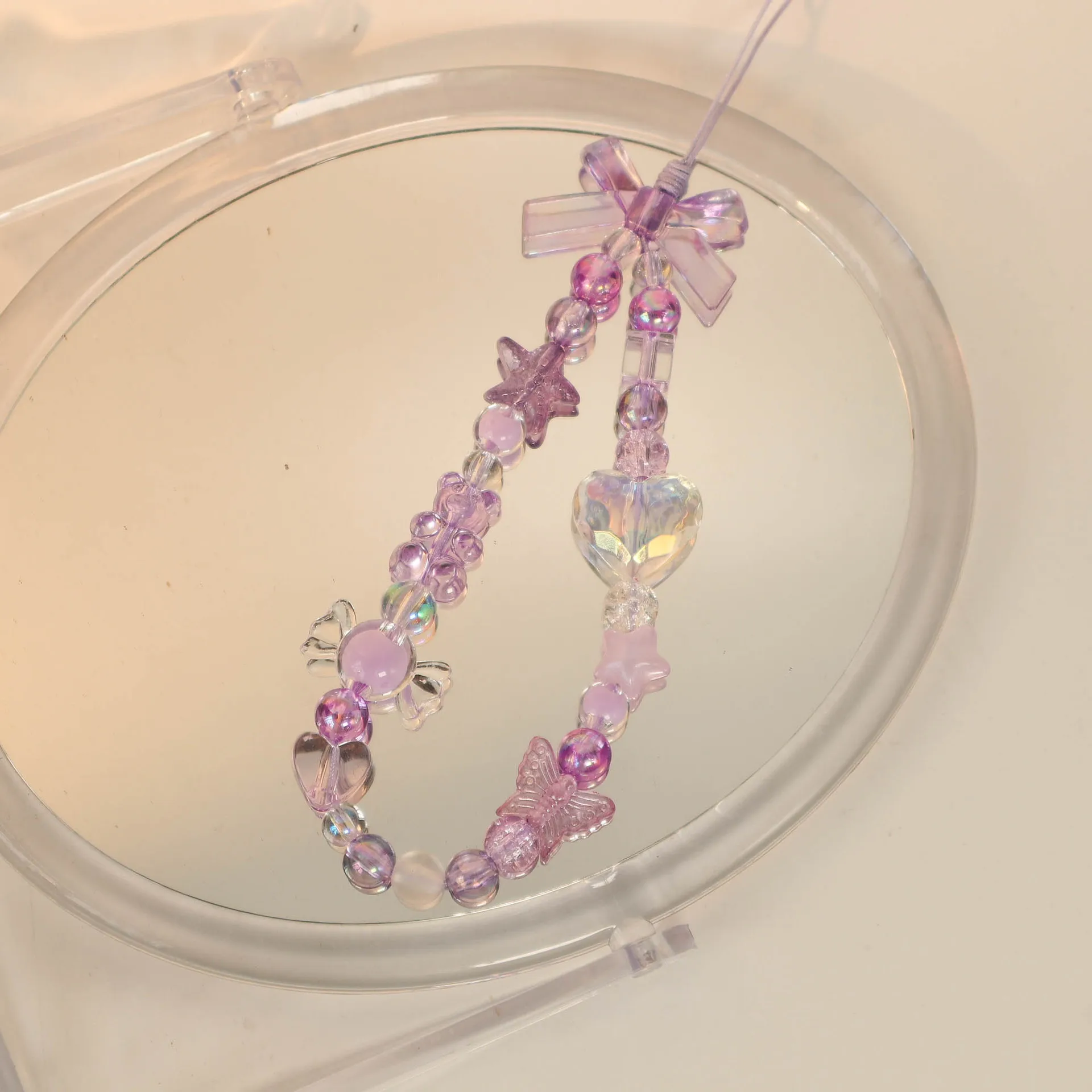 الإبداعية انفجار القوس الهاتف المحمول قلادة المتخصصة الحب حقيبة قلادة ستار كاميرا Ccd الحبل الأرجواني مفتاح سلسلة هواتف المحمول #4