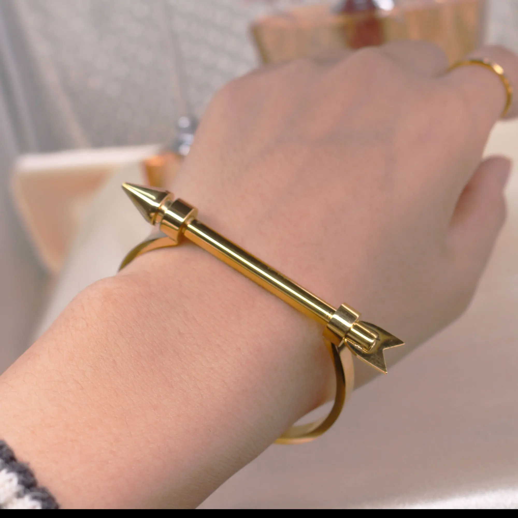 Arrow Bracelet Noeud armband Gold Colour Bracelets & Bangles For Women Screw Cuff Bracelets Manchette Bangles Pulseir