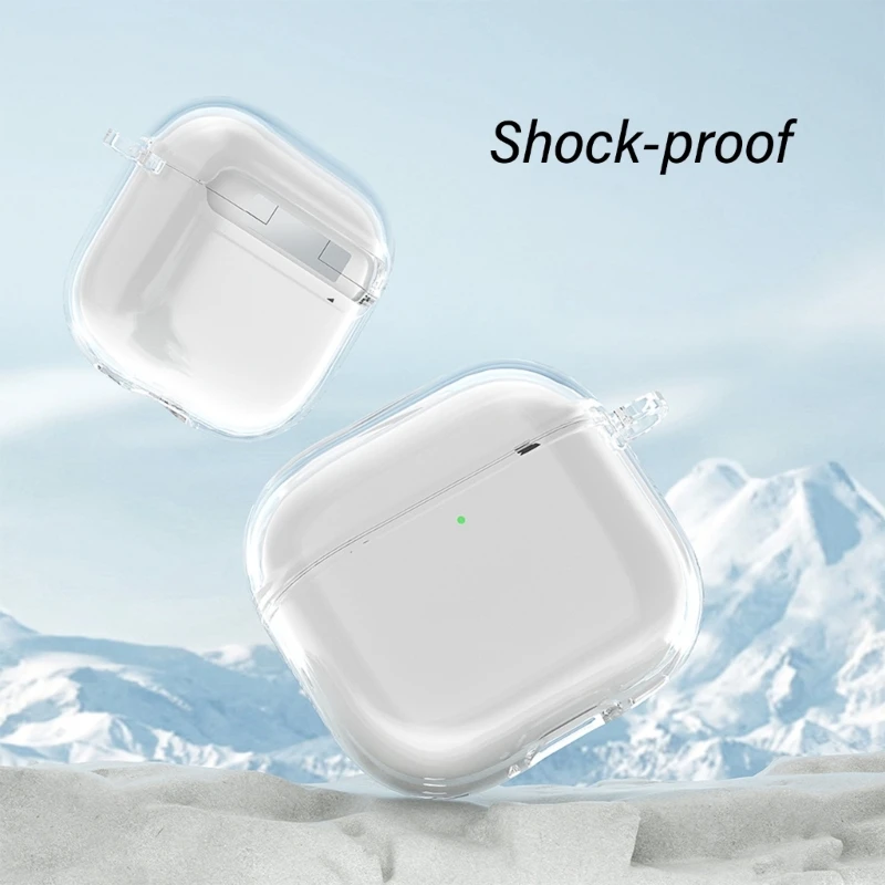 Capa protetora transparente TPU à prova choque para bolsa fone ouvido proteção corpo inteiro