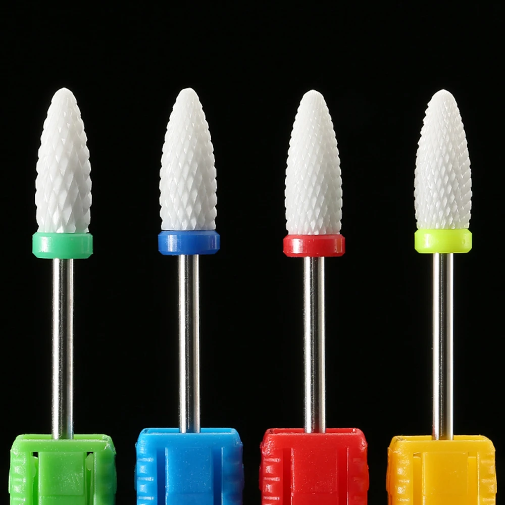 1 SZT. Stożkowy Frez Ceramiczny do Paznokci, Frezarka do Manicure, Frez Karbidowy do Usuwania Skórek, Pilniki do Żelu do Paznokci, Narzędzia do Polerowania Paznokci