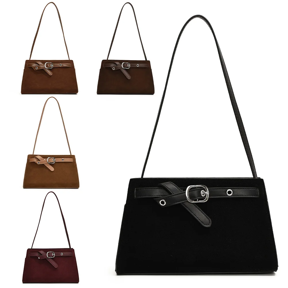 

Women Suede Shoulder Bag Adjustable Strap Crossbody Bag Trendy Messenger Bag Satchel Purse for Work Travel