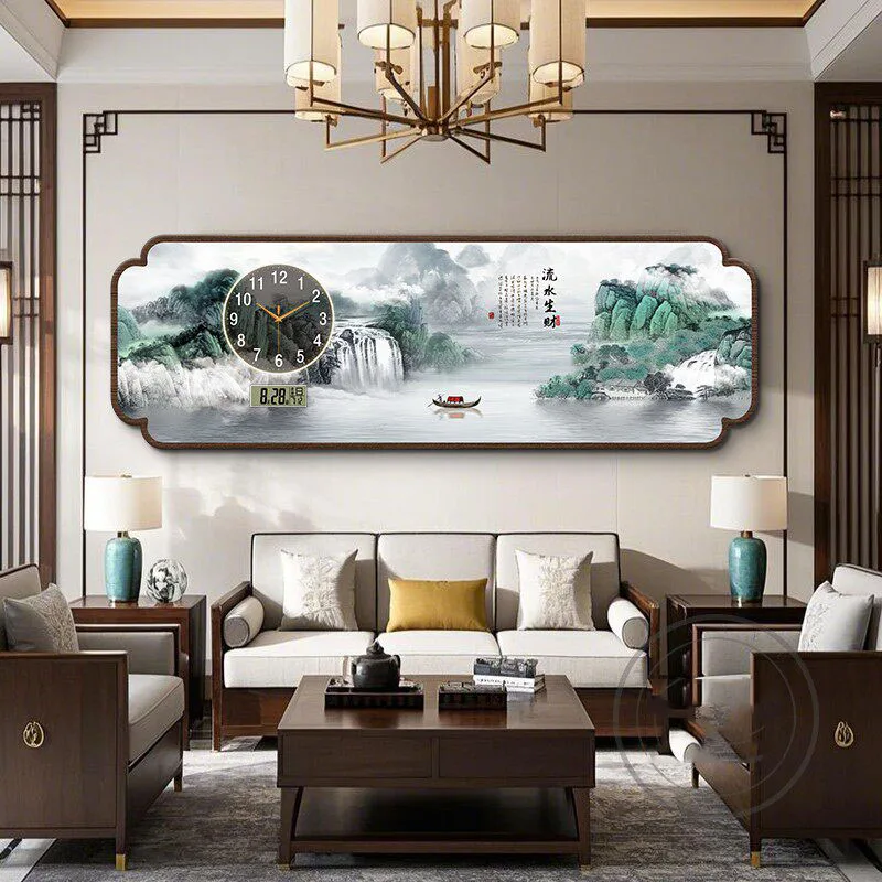 Big Size Chinese Style Wall Clocks Luxury Xenomorph Interior Aesthetic Wall Watch Living Room Creative Horloge Home Decoration