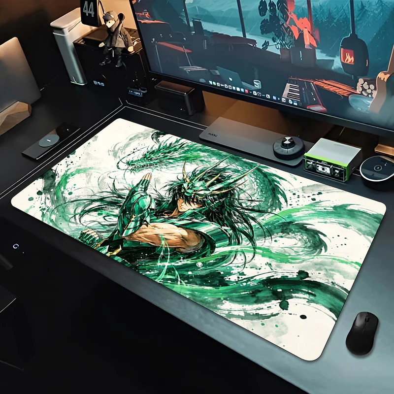 Hot Mouse Pad Large E-sports Game Mat 90x40cm Computer Keyboard Pad Saint Seiya Cool Anime Desk Mat High-Quality Gaming Mausepad