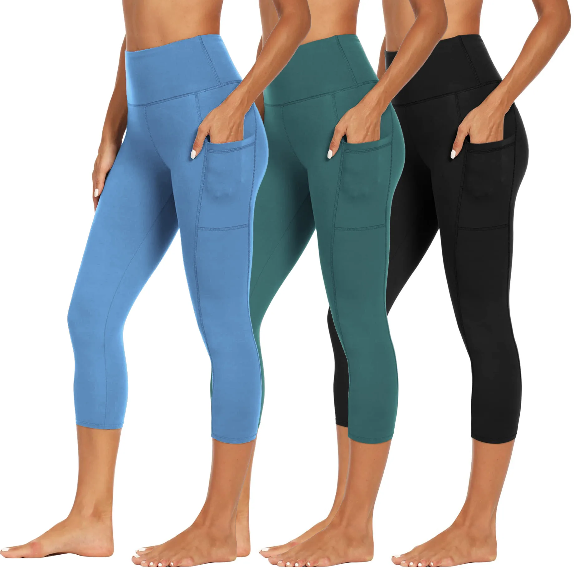 Performance Leggings High Waist Sculpting Leggings Pocket Ankle-Length Yoga Leggings Compression Sculpting Running Tights