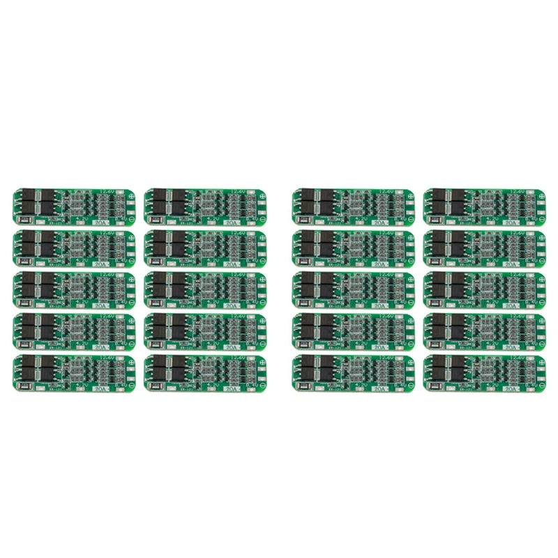 20Pcs 3S 20A BMS 18650 Li-Ion Lithium Battery Charger Module BMS Protection Board PCB 11.1V 12V 12.6V Module