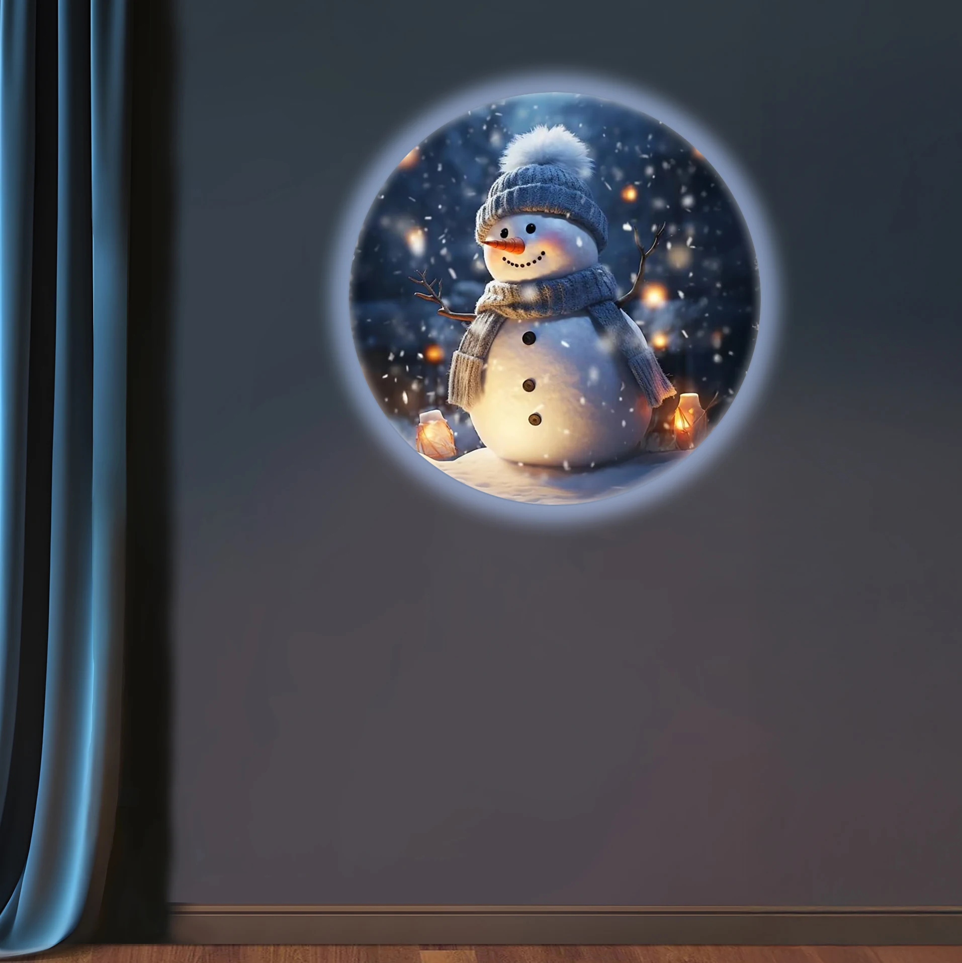 Christmas snowman LED projection lamp, suitable for wall ceiling bedroom bedside, creative holiday gift