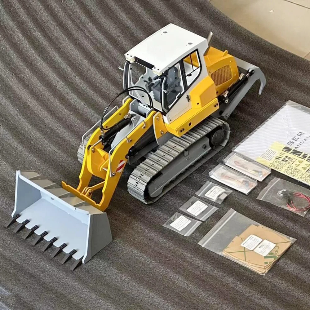 Zdalnie sterowanym samochodowym 1/12 ładowarka hydrauliczna RC metalowy Model Crawler Loader RTR z hydraulicznym Tailhook Loader zabawki samochody