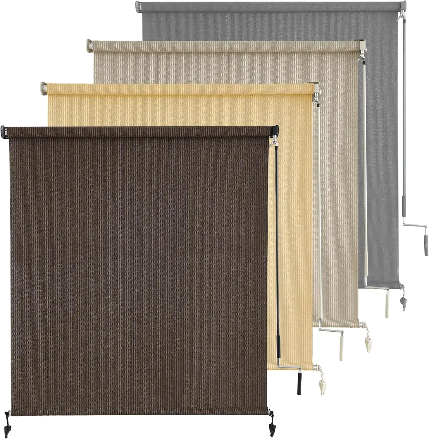 

Outdoor Roller Shades for Porch Privacy, Cordless Patio Blinds UV Blocking for Deck Balcony 36x72 Mocha