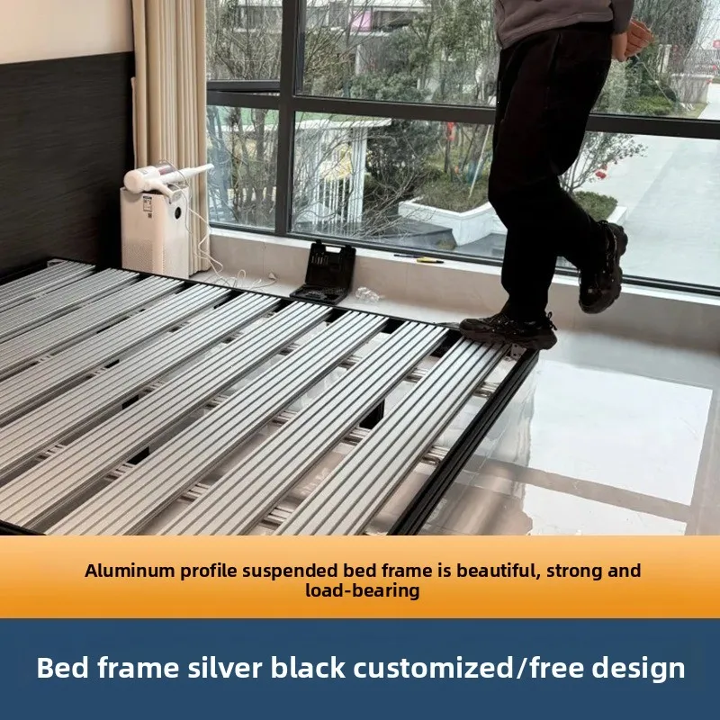 Suspended frame DIY aluminum alloy profile second floor upper bed suspended  frame double  1.8 meters