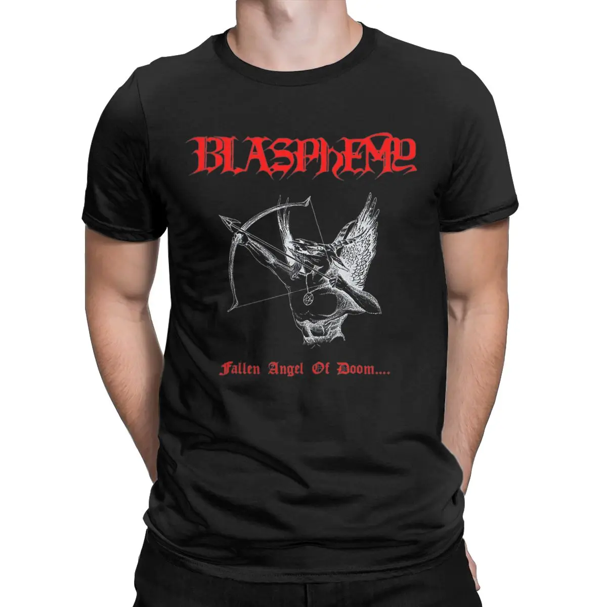 Blasphemy Fallen Angel T Shirts for Men 100% Cotton Hipster T-Shirts Crewneck Tee Shirt Short Sleeve Clothing Printed