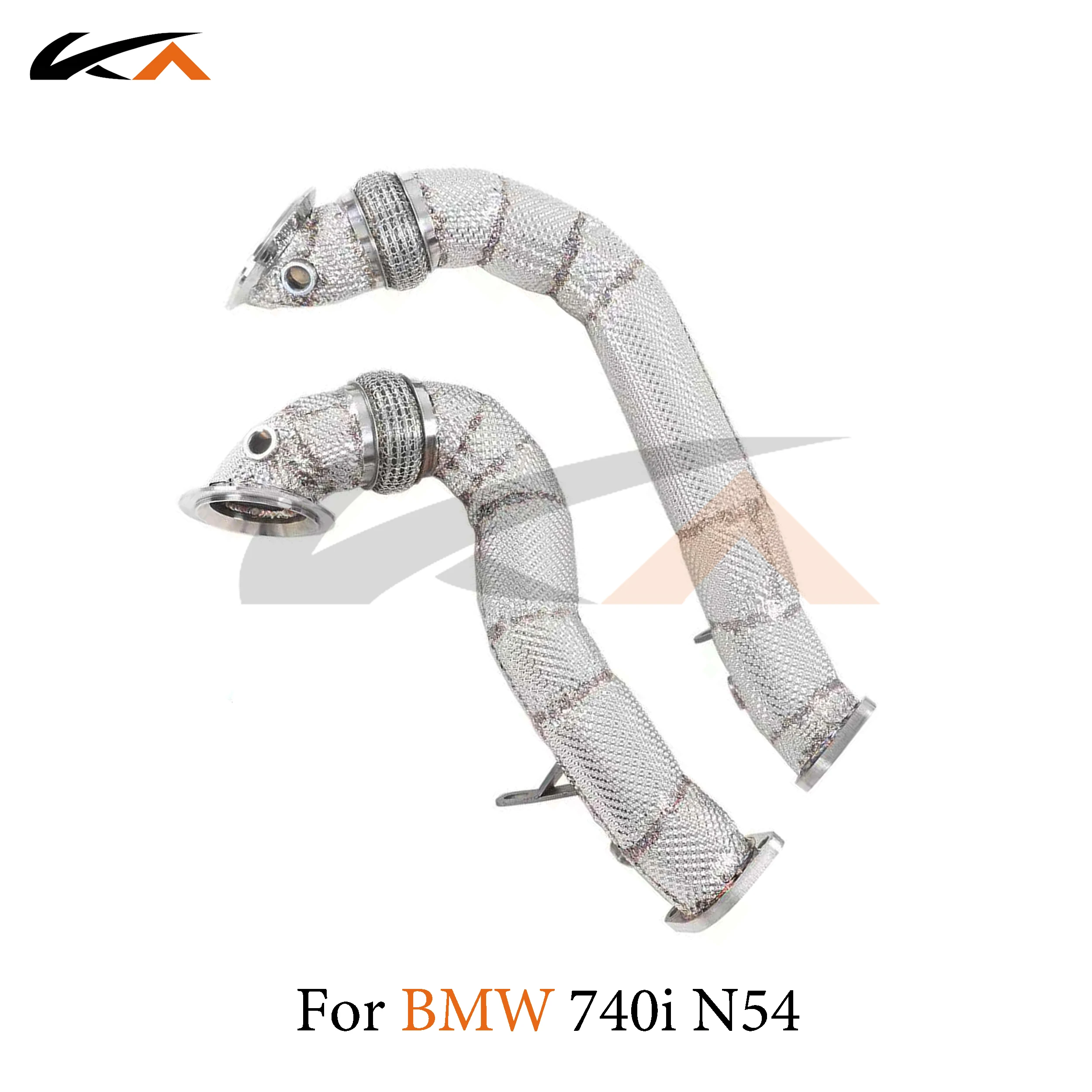 

KA тюнинг выхлопной трубы из нержавеющей стали с высоким расходом для BMW 740i N54, теплозащитный экран, катализа