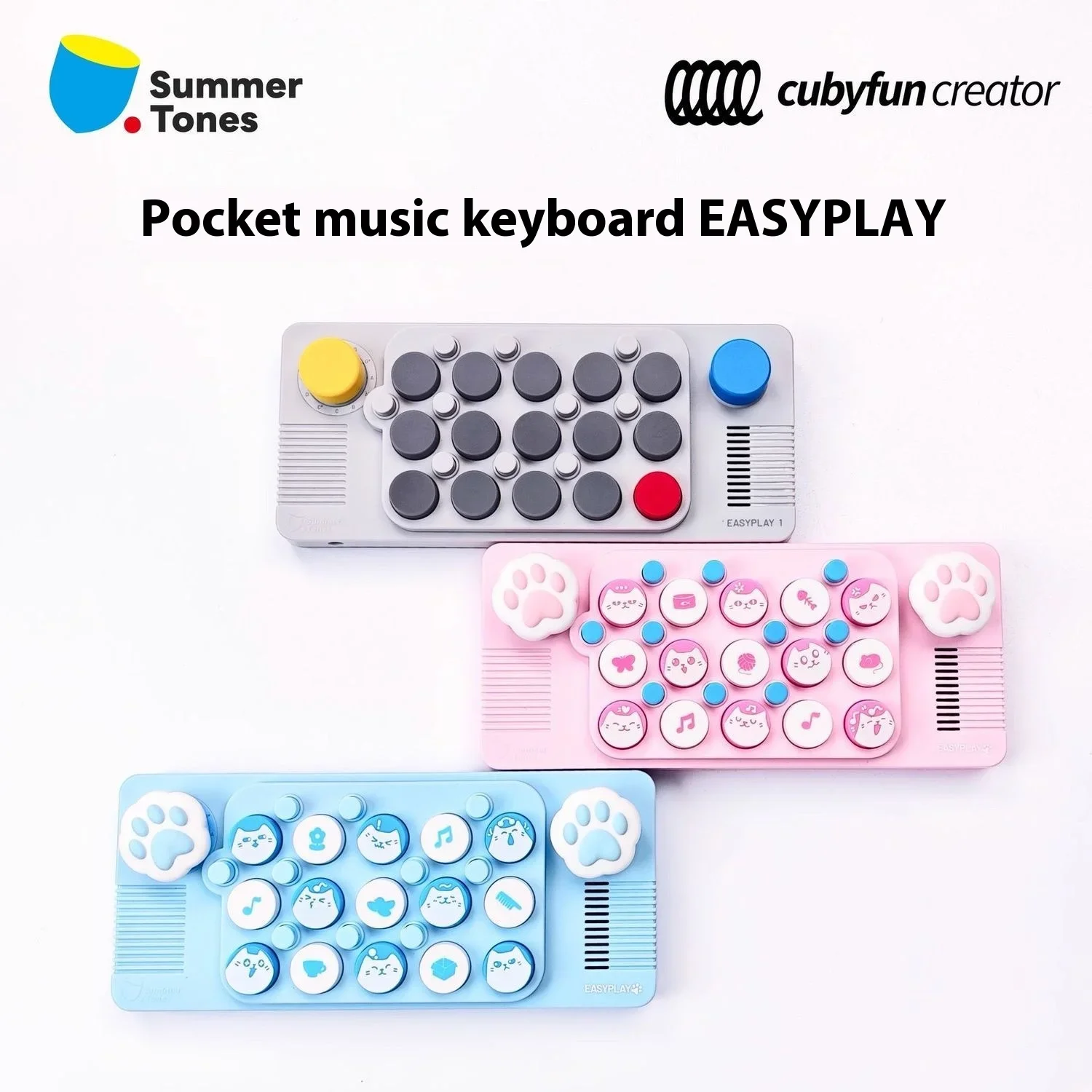 Light-up Pocket Piano Keyboard with MIDI/USB and Cat's Paw Design, Easyplay Music Toy for Kids and Adults