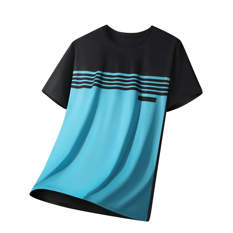 CHRLCK EU/US-Größe Herren-Lauf-T-Shirts, schnell trocknend, atmungsaktiv, zum Wandern, Angeln, weich, elastisch, für Outdoor-Sportarten, kurzes Hemd