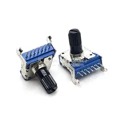 2PCS Horizontal RK14 Rotary Dual B10K B103 B20K B203 B50K B503 B100K B104 7Pin Audio Volume Potentiometer Shaft 13MM