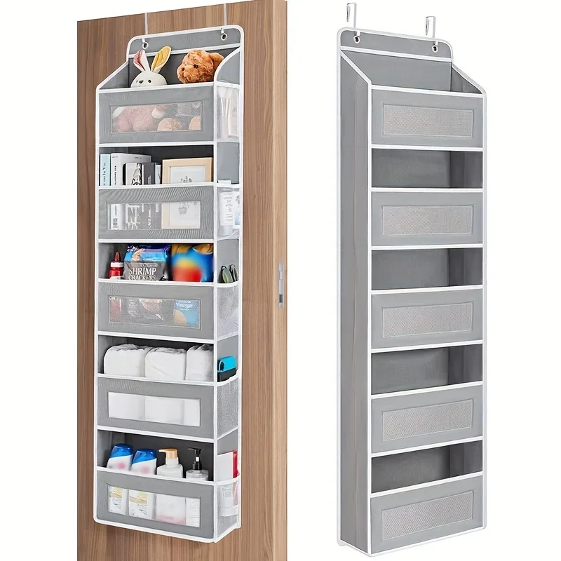 5-Shelf Hanging Storage Organizer - Behind Door, Anti-Tilt, 5 Large Capacity Pockets, Suitable for Bedroom, Bathroom