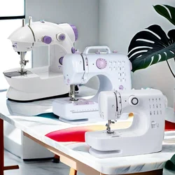 Portable sewing machine with 12 types of built-in stitches and dual thread, suitable for beginners to manually make DIY multiple