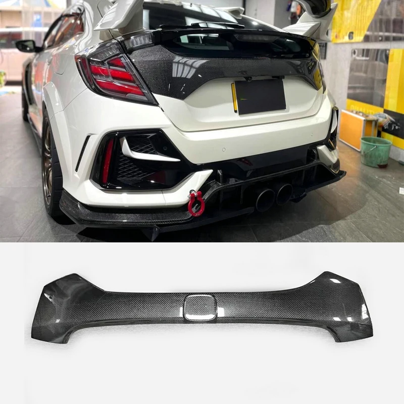 Carbon fiber For Civic TYPE-R FK8 Rear licence trim (Replacement) Lightweight modification accessories