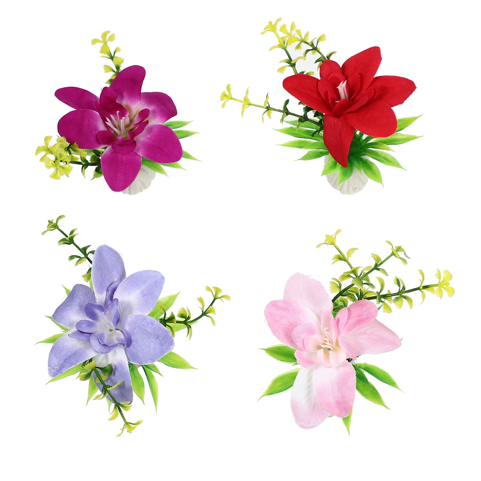 4 Pcs Sushi Decoration Flower Plate Decorative Ornament Plants Adornments Artificial Decors Flowers Fake Hotel Supplies Sashimi
