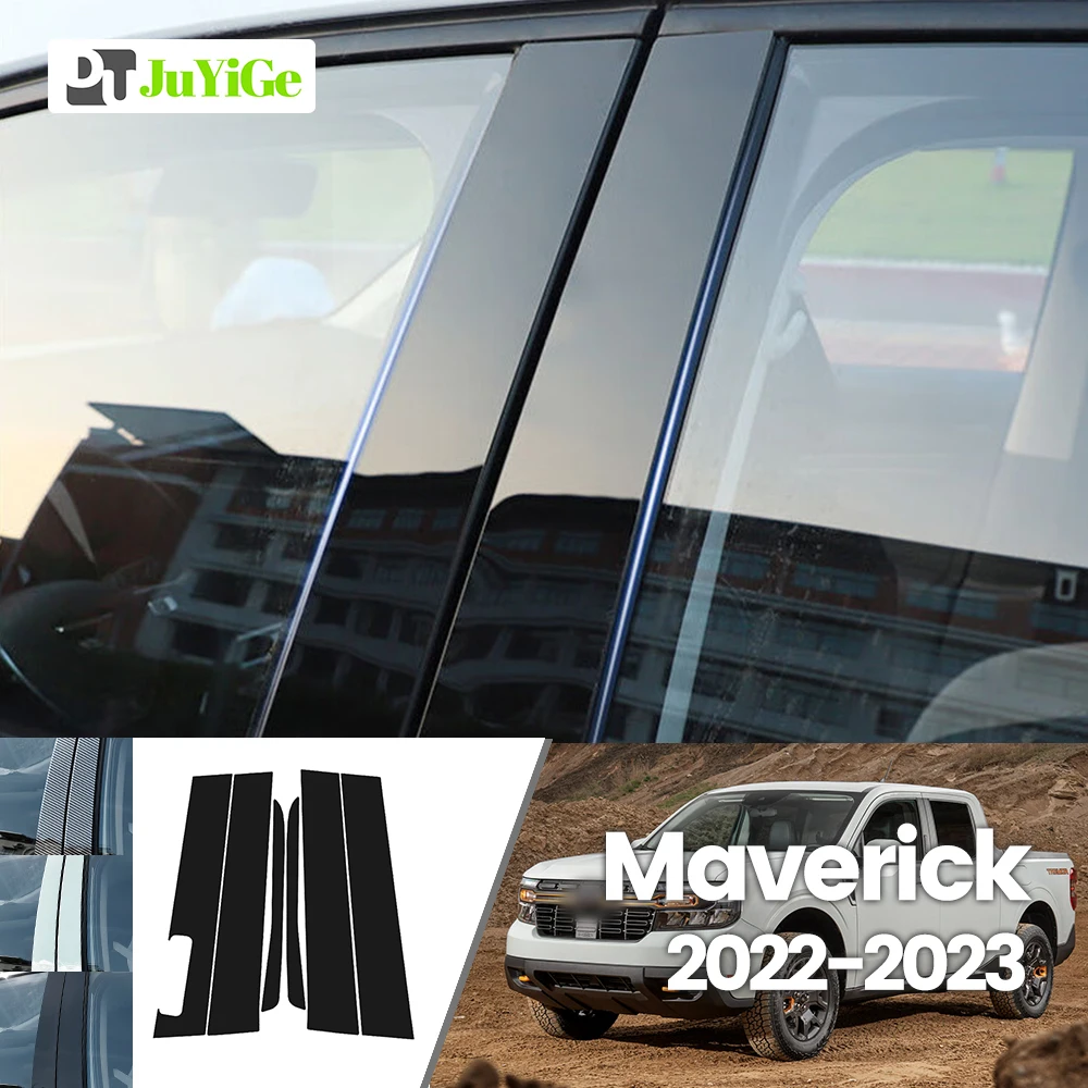 

For Ford Maverick 2022-2023 Bright Black Carbon Fibre Window Door B C Sticker