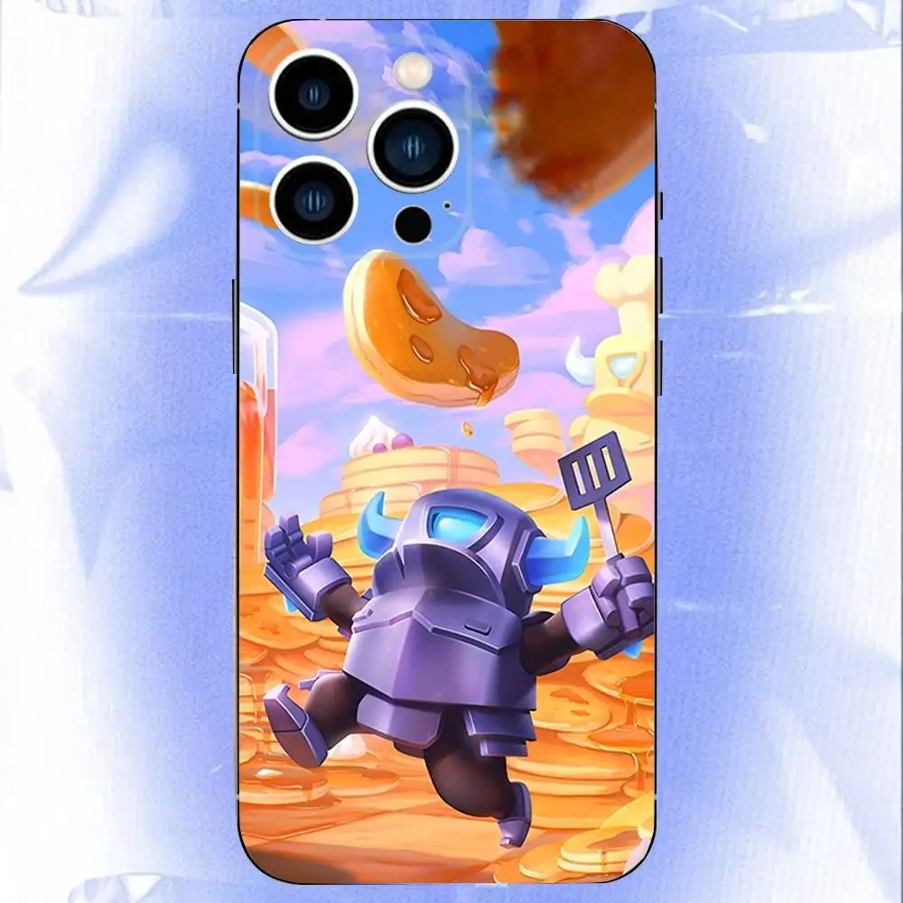 حافظة هاتف Clash Royale لهاتف iPhone 17,16,15,14,13,12,11,Pro,XS,Max,XR,Plus,E,SE4,غطاء ناعم أسود صغير