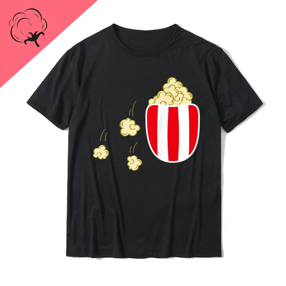 Pocket popcorn Fun Men Women Cotton T-shirt Classic fashion comfortable short sleeve top summer chic outfit