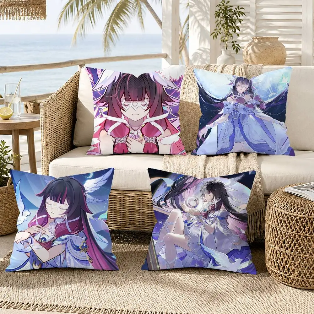 C-Columbina Genshin Pillow Case for Sofa Living Room Home office Decor Protective Cover