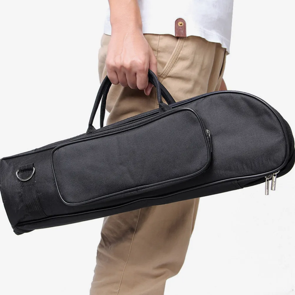 Trumpet Carrying Bag Oxford Cloth Waterproof Robust Gig Case for Wind Instruments Featuring Padded Protection Shoulder Strap