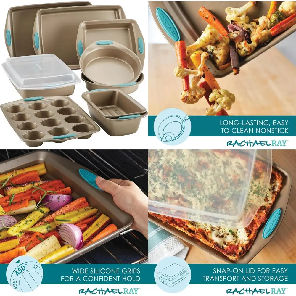 

Cucina Nonstick Bakeware Set with Grips: Bread Pan, Baking Sheet, Cookie Sheet, Baking Pans, Cake Pan