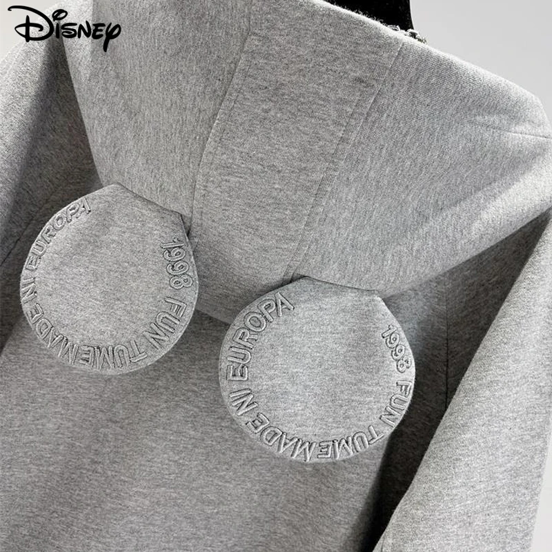 Imagem -06 - Disney 2023 Nova Chegada Superior Moda Outono Algodão Solto O-pescoço Ins Casual dos Desenhos Animados Bordado Mickey Mouse Manga Comprida Hoodies