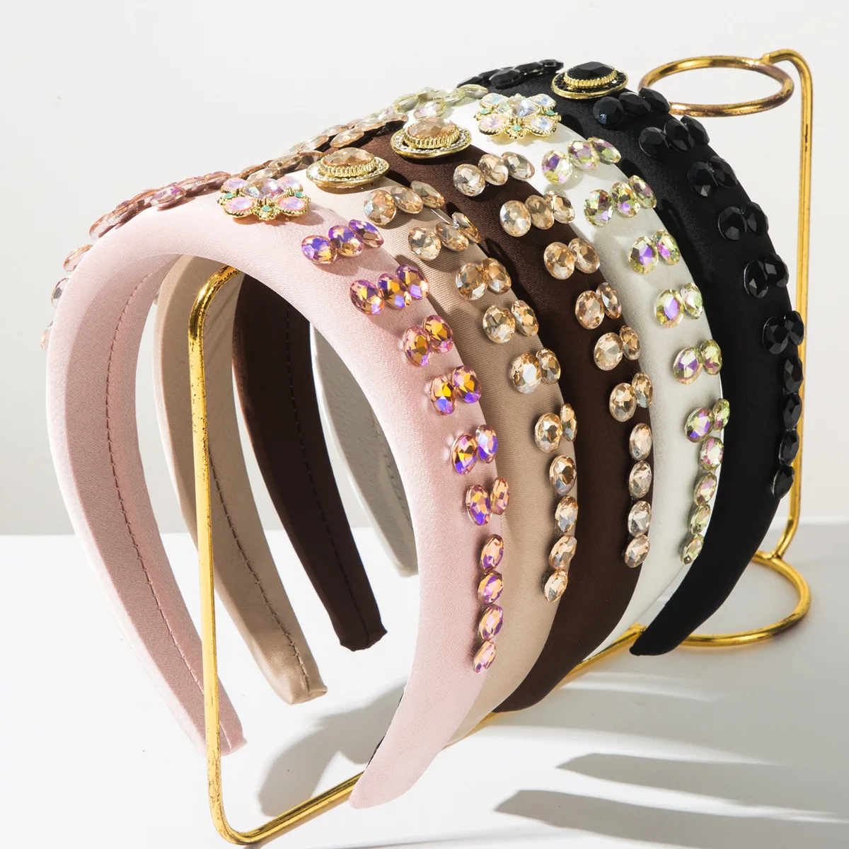 

Korean New High-End Pearl Rhinestone Crystal Wide Headband for Women Simple Versatile Sweet Hair Accessory