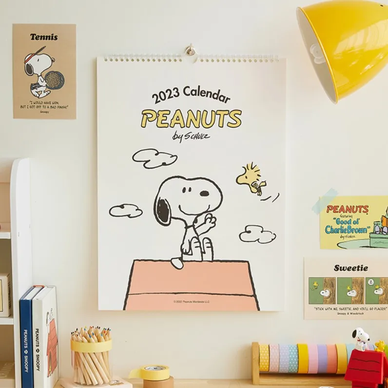 

30*40Cm Peanuts Snoopy 2023 Wall Oversize Calendar Home Wall Calendar Monthly Calendar Cartoon Kawaii Anime Plush Toy Kid Gift