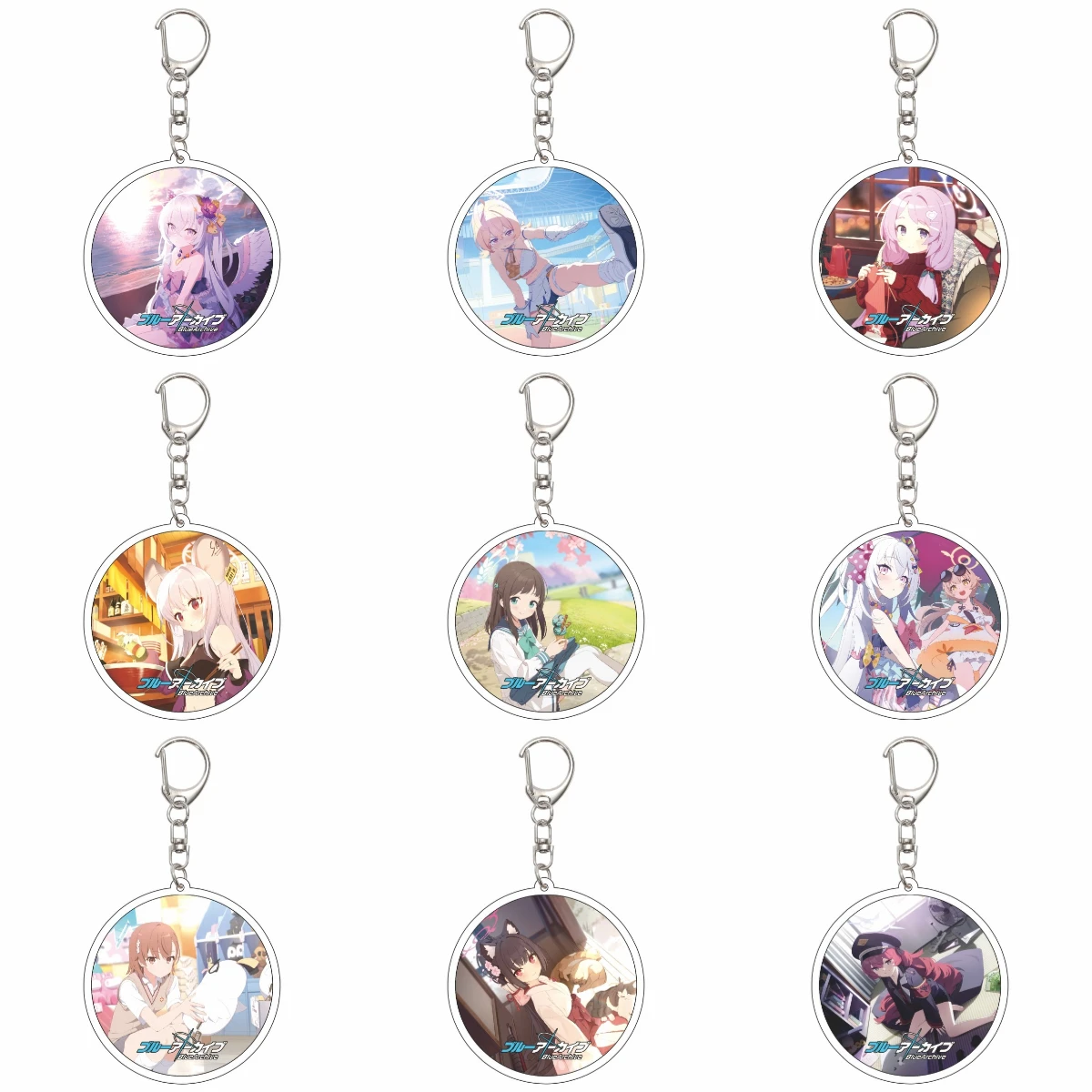 55 مللي متر أنيمي الأزرق الأرشيف المفاتيح Hayase Yuuka/Ushio Noa/Tsukatsuki ريو مفتاح سلسلة الاكريليك نموذج لوحة هدايا عيد الميلاد #1