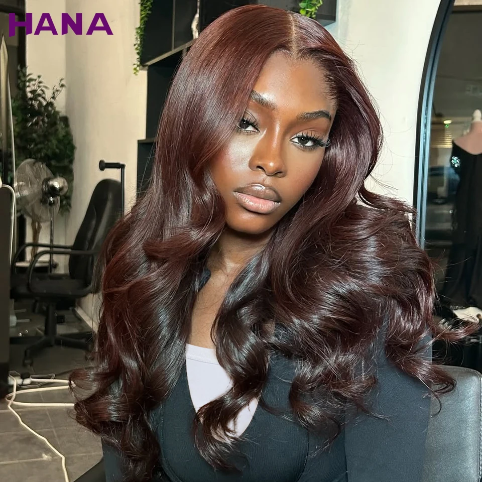 Copper Brown Body Wave Transparent Lace Front Wigs Brazilian 13x6 13x4 Lace Frontal Wig 200% Density Human Hair Wigs For Women