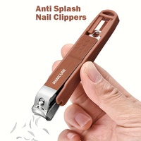 1pc Anti-Splash Nail Clipper for Thick Toenails & Fingernails - Curved Blade, Wide Mouth Design, Splash-Proof Ergonomic Handle -
