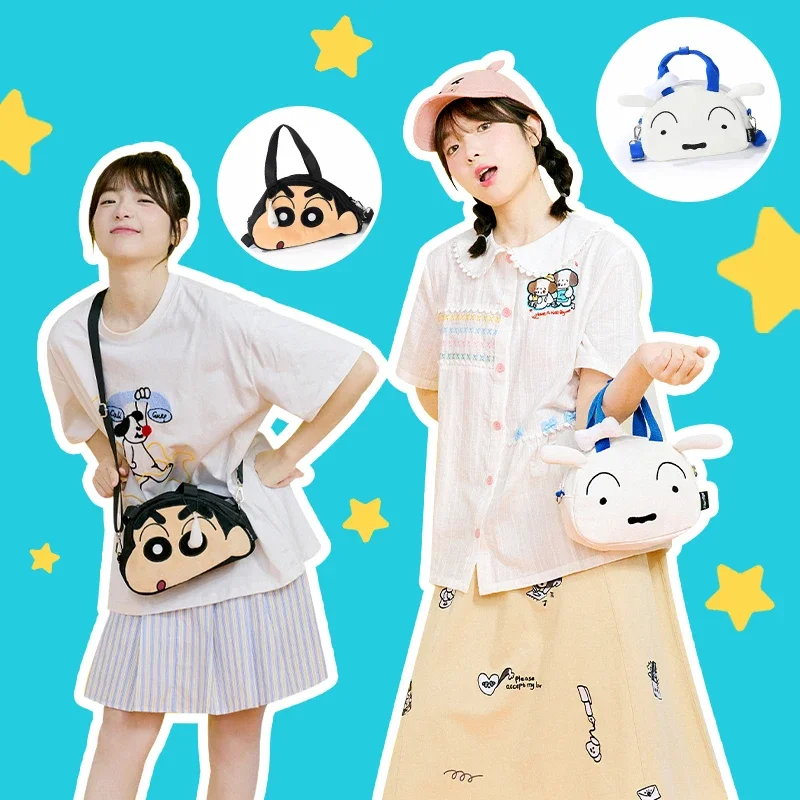 Cartoon Crayon Shin-chan Kawaii Backpack Large Capacity New Casual Cute Waniyama Girl Portable Messenger Bag Gift Storage Bag