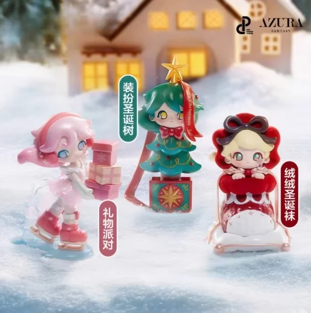 Authentische neue Pop Mart Azura warme Winter-Weihnachtsserie Blindbox Modefiguren trendige Spielzeuge Desktop-Zubehör Geschenke