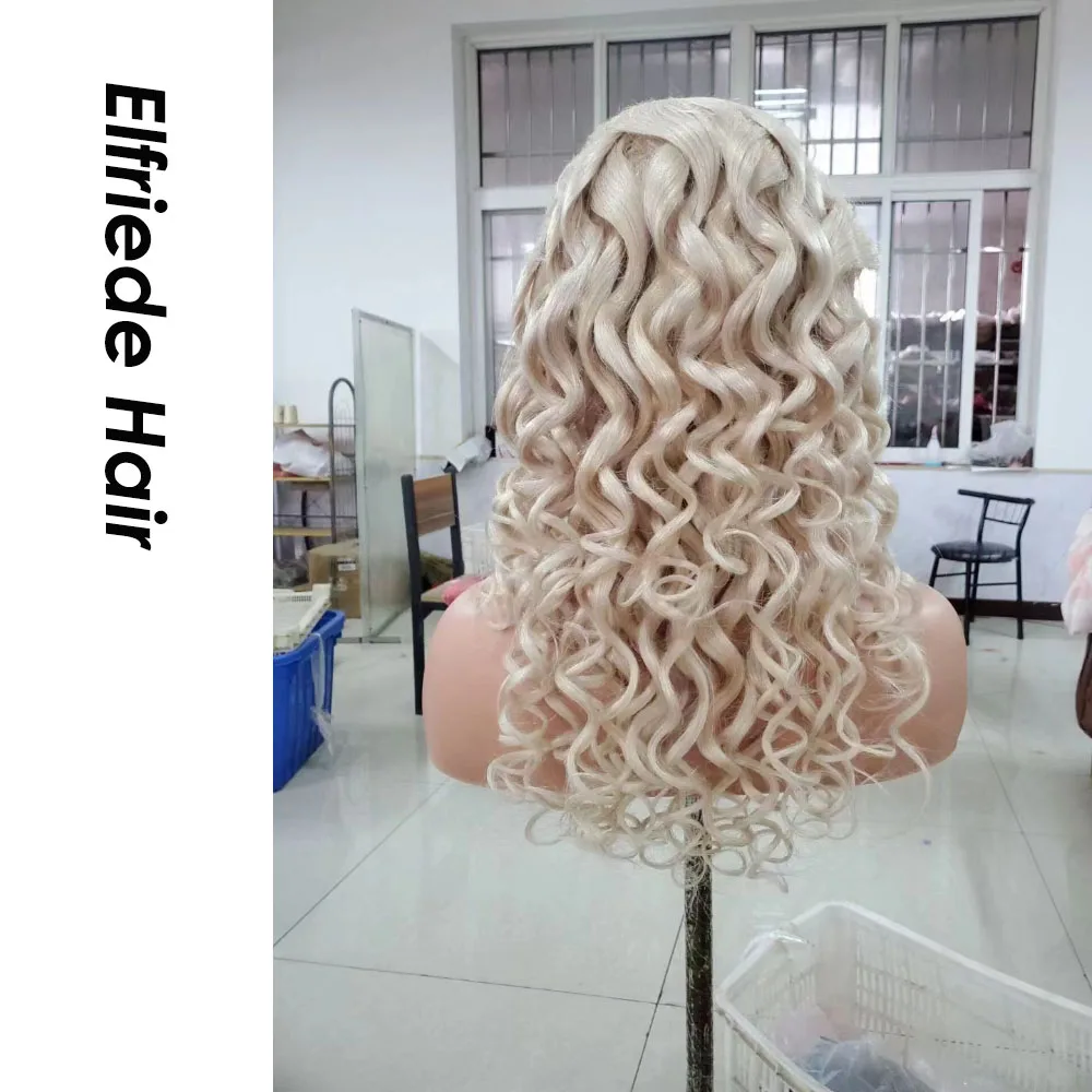 Elfriede # Pelucas delanteras de encaje ondulado suelto Rubio 613 para mujeres 4x4 Cierre de encaje 13X4 13X6 HD peluca Frontal de encaje pelucas de cabello humano Remy