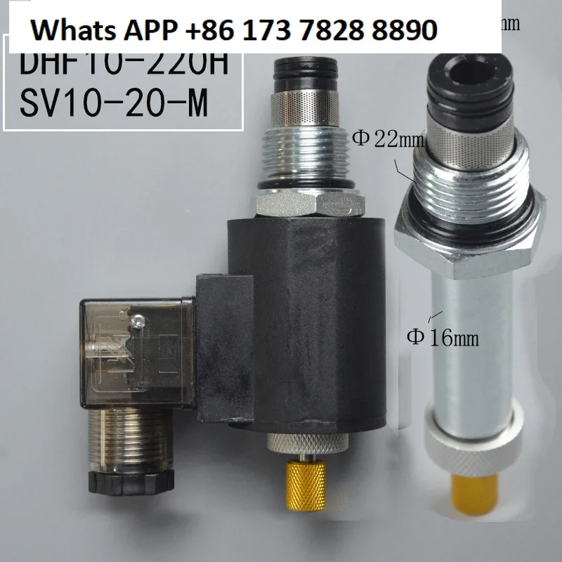 Two position two pass normally closed thread hydraulic valve cartridge type solenoid valve DHF10-220H SV10-20M emo robot