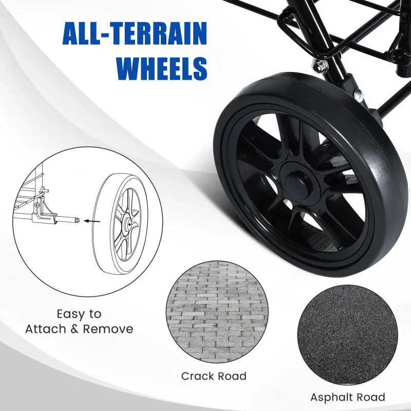 عربة تسوق قابلة للطي من Topbuy عربة بقالة بعجلات