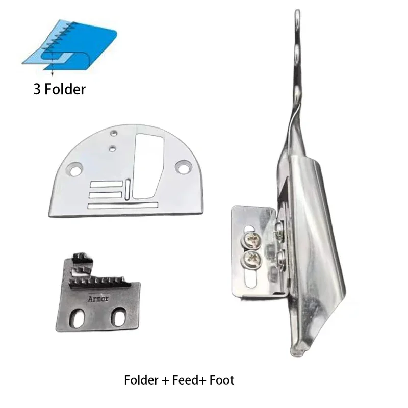 Edge Binder Attachment Folder for Industrial Zigzag Sewing Machine 1530 / 2530 Ring-surface and Loose-bottom Hemmer Folder