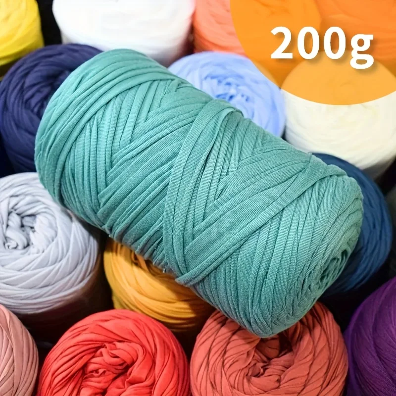 

200g Premium Elastic T-Shirt Yarn - Vibrant Colors For Crochet Bags Baskets Rugs Valentine Gift | 24-hour Shipping