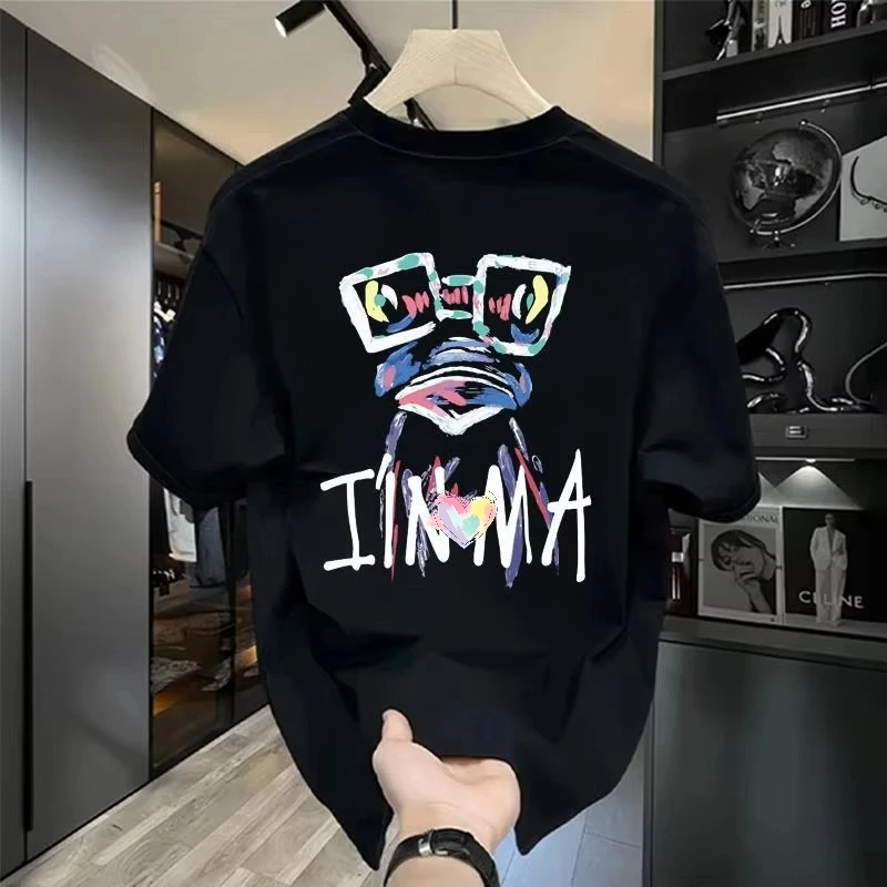 

Summer Fashion Brand Pure Cotton American Ruffian T-shirt Fashion Personalized Print Men's and Women's Summer Short Sleeve