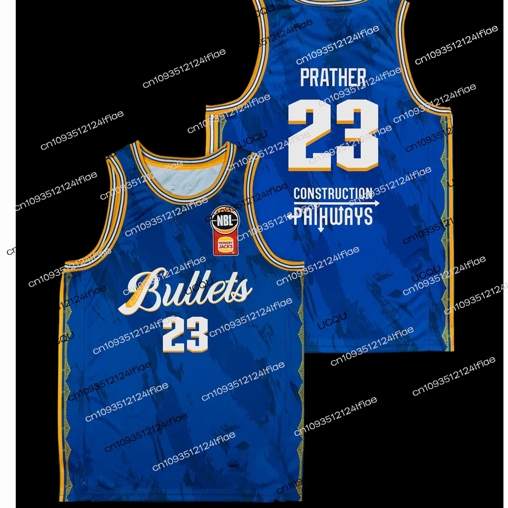 بريسبان الرصاص 25/26 المنزل كرة السلة جيرسي 2025 كرة السلة الأسترالية الكبار الرجال الرياضة سريعة الجافة سترة مروحة خاصة جيرسي كيت