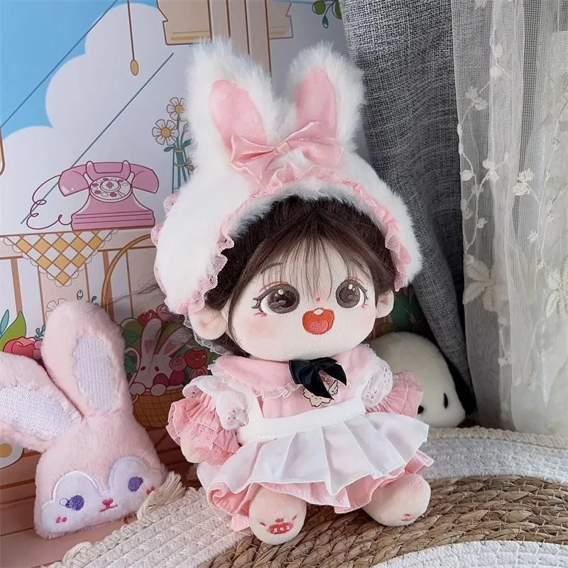 Doll Clothes for 20cm Idol Dolls Accessories Plush Doll's Clothing Rabbit Hairband Dress Suit Stuffed Toy Dolls Outfit Handemade